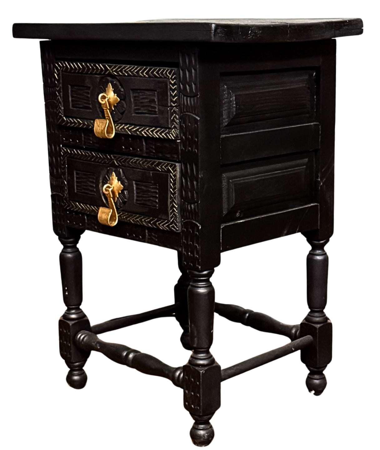 Mesa auxiliar, estilo popular Español tallada 1900-1930