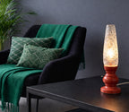 Lámpara mid-century años 60 de madera y vidrio prensado 1958-1965